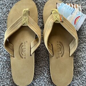Rainbow Sierra Brown Leather Flip Flops